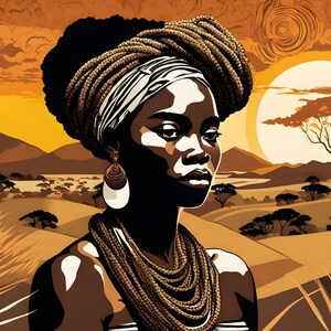 African Queen Wall art, Wall decor