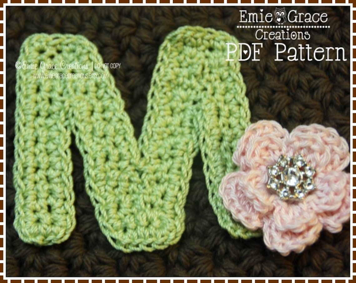 MONOGRAM Crochet Pattern FULL ALPHABET Etsy