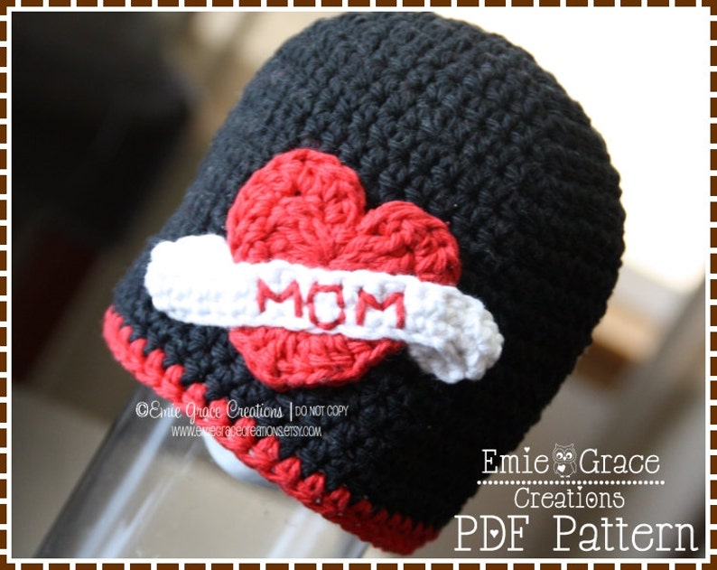 I Love Mom Beanie (Crochet Pattern)