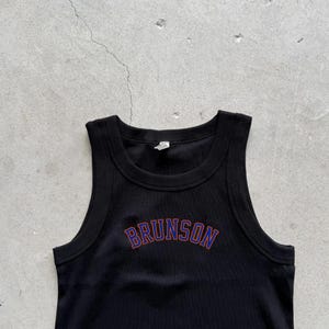 new york Brunson tank top Organic rib crop Embroidered ny girl Knicks tape new york city Tank top