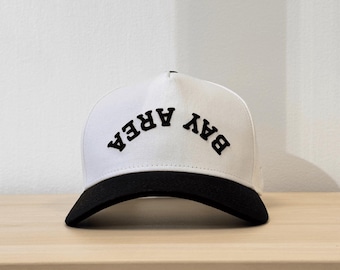 Gorra curvada invertida del área de la bahía, gorra ajustable, regalo para fanáticos del baloncesto, gorra curva bordada