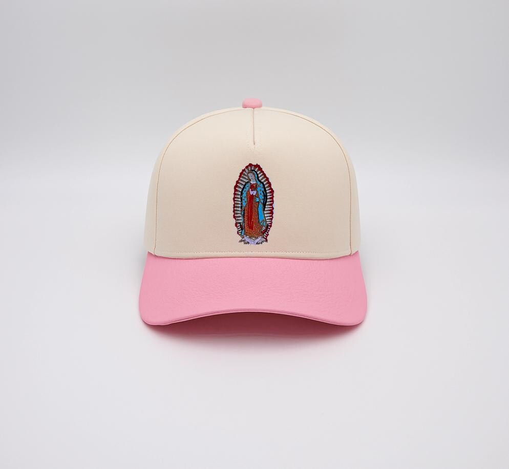 Virgin Mary 2 toned pink hat virgen de guadalupe mary  | personalized hat | Religous | Embroidered