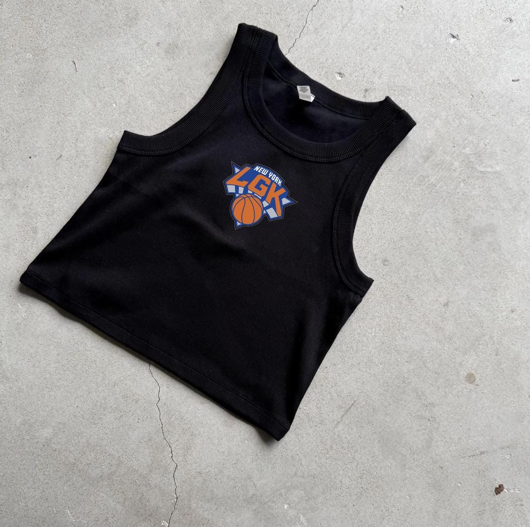 ULTRA GAME NEW YORK KNICKS 刺繍ロゴ タンクトップ L New York Knicks LGK Tank Top Organic Rib Crop Embroidered Ny Girl