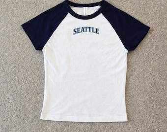 Seattle Baby ribbed tee Mariners womens baseball gift cute