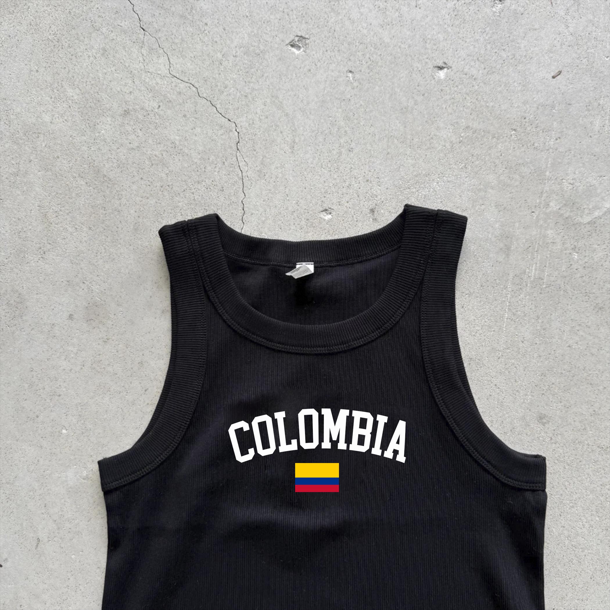 Colombia tank | embroidered organic tank top |  summer Medellin embroidered  top | gift for girl | festival tank top Karol g tank top