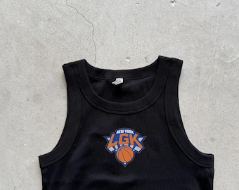 New York Knicks LGK Tank Top Bio-Ripp-Ernte Bestickt ny Mädchen Knicks Band New York City Tank-Top
