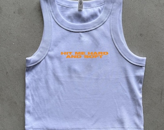 hit me hard and soft organic Heavyweight Embroidered Tank top billie eilish baby ribbed tank