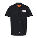 Custom Black Mechanic Button Dickies Shirt With Personalized Embroidered Name down up Work Clothing