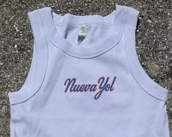 New York Nuevayol Tank Top aus Bio-Rippstrick Bestickt