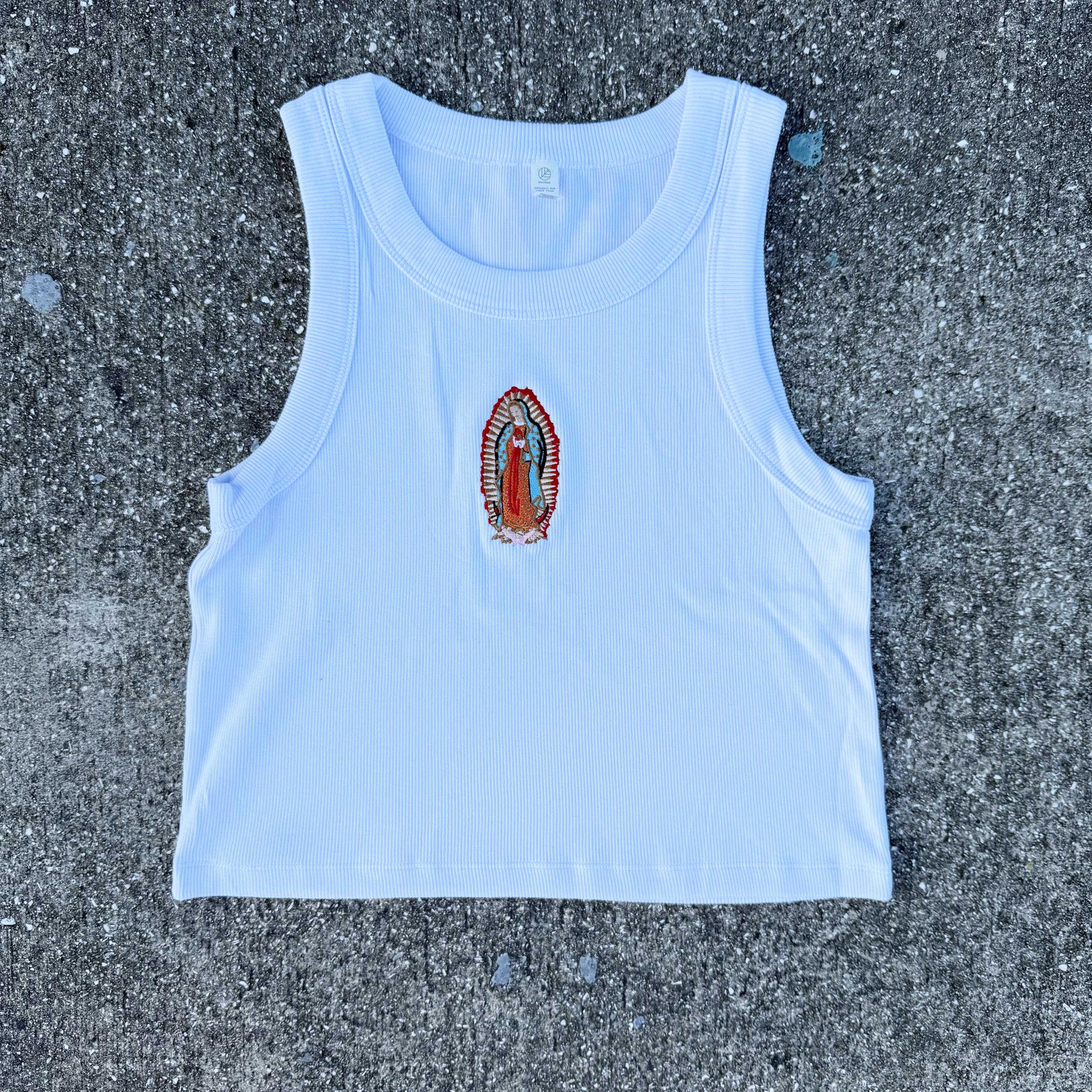 Virgin Mary Embroidered Tank Top Baby Ribbed Tank - Etsy