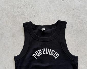 Porzingis Boston basketball girl women tank | Cropped | Embroidered
