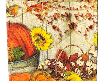 Tissue Box Cover Autumn Harvest - Rustic Country Fall Home Decor