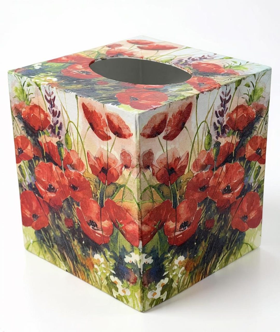 Red Poppy Tissue Box Cover - A Vibrant Summer Meadow for Your Home ...