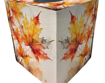 Tissue Box Cover: Autumn Sugar Maple Leaves to Bring The Outside Inside