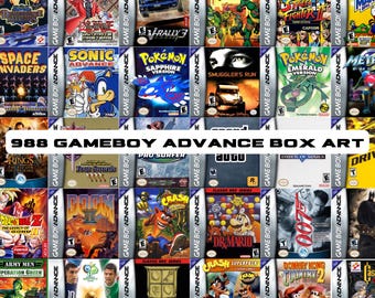 988 Digital Nintendo Gameboy Advance Box Art, PNG-paket, Cool, Nostalgisk, Digital Grafisk Clipart, Klassiska Spel, Direkt Nedladdning
