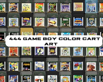 444 digital Nintendo Gameboy Color Cartridge Art, PNG-paket, cool, nostalgisk, digital grafisk clipart, klassiska spel, omedelbar nedladdning