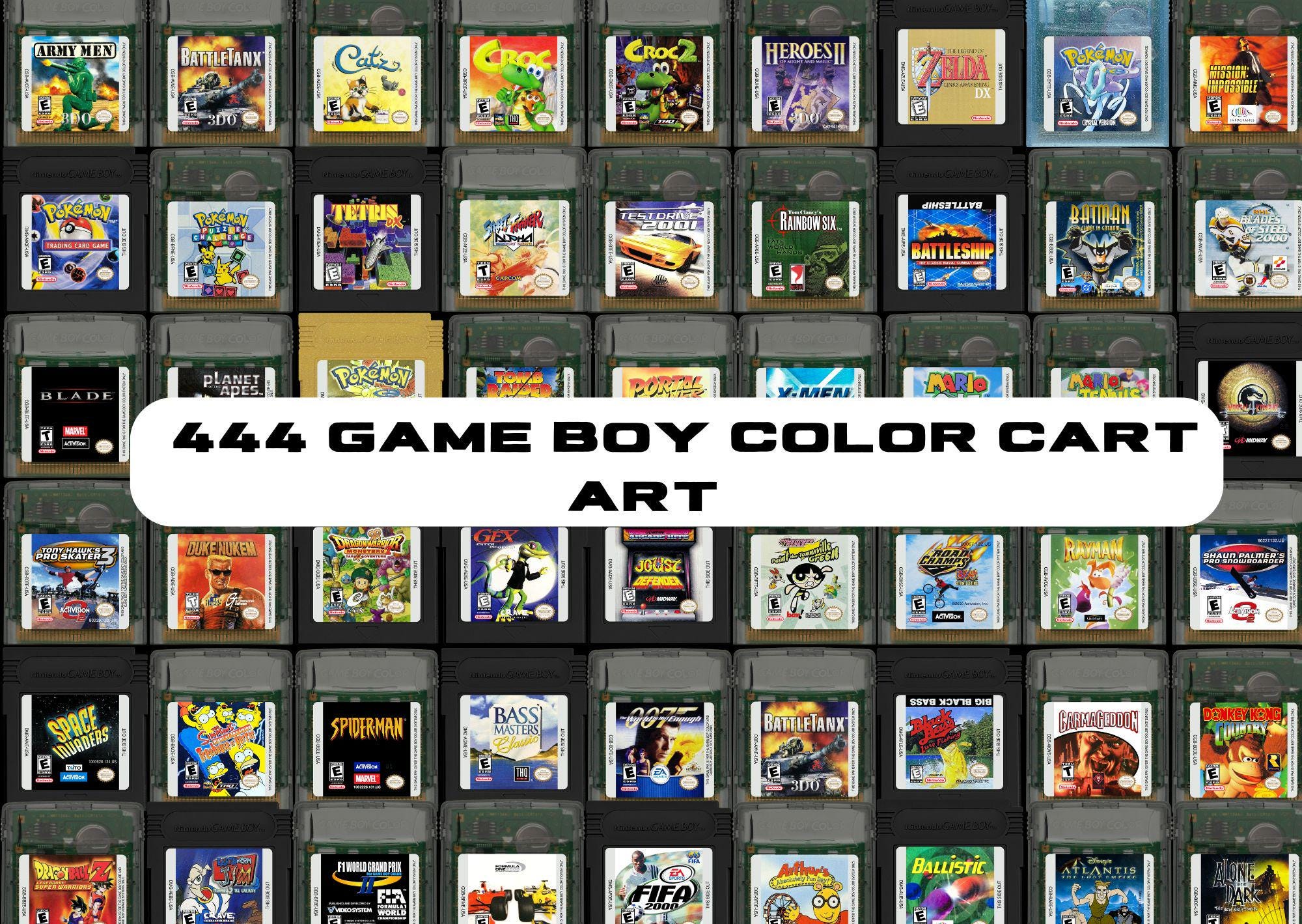 444 Digital Nintendo Gameboy Color Cartridge Art, PNG Bundle, Cool ...