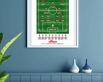 A4 Doncaster Rovers EFL League Two Champions 2024/25 Subbuteo Print