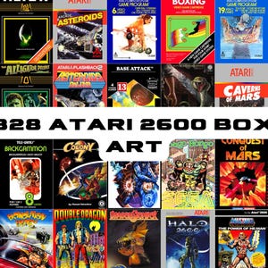 828 Arte de caja digital Atari 2600, paquete PNG, genial, nostálgico, imágenes prediseñadas gráficas digitales, juegos clásicos, descarga instantánea.