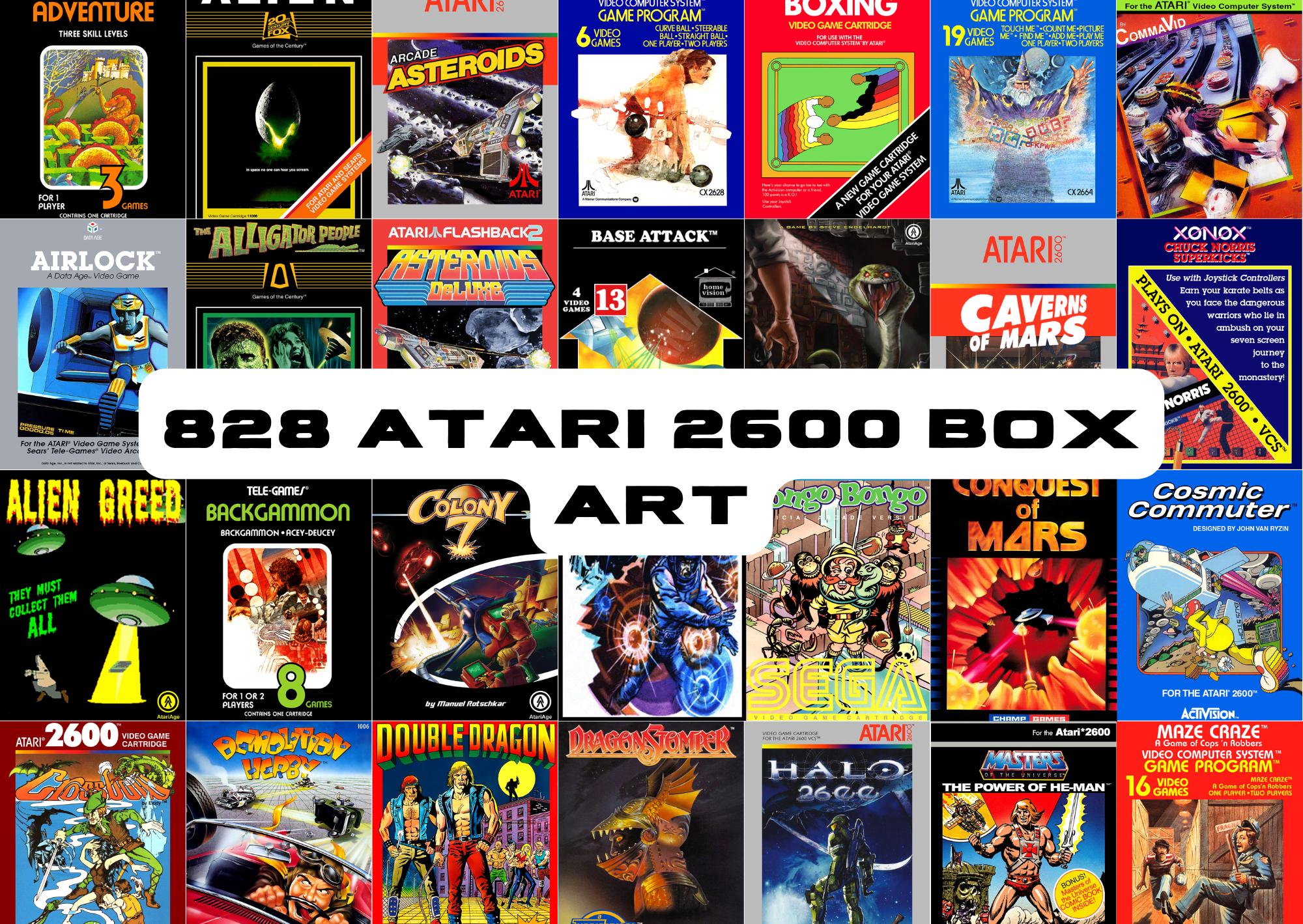 828 Digital Atari 2600 Box Art, PNG Bundle, Cool, Nostalgic