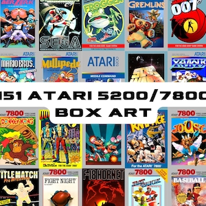 151 Digital Atari 5200/7800  Box Art, PNG Bundle, Cool, Nostalgic, Digital Graphic Clipart, Classic Games, Instant Download.