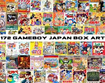 178 digitala Nintendo Game Boy japanska boxart, PNG-paket, coola, nostalgiska, digitala grafiska clipart, klassiska spel, omedelbar nedladdning