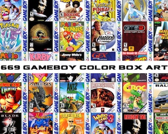 669 Digital Nintendo Gameboy Color Box Art, PNG-paket, Cool, Nostalgisk, Digital Grafisk Clipart, Klassiska Spel, Direkt Nedladdning