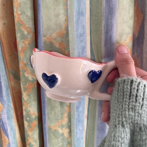 Heart Coffee & Tea Mug | Coquette Style Handmade Ceramic Mug