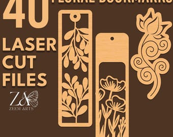 40 Floral Bookmark Laser Cut Files: SVG, CNC, Cricut, Glowforge (Digital Download)