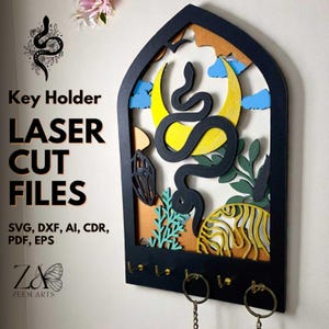 Arch Key Holder Laser Cut Files for Glowforge, CNC, Laser Cutting Machines, SVG Files Personalized Key Hanger, Wall Mounted Key Holders