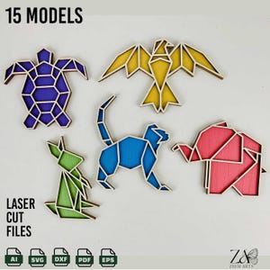 Magnesy na lodówkę Geometryczne zwierzęta Pliki SVG i pliki cięte laserowo dla Glowforge, maszyny do cięcia laserowego CNC, magnesy na lodówkę, magnesy niestandardowe