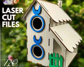 Bird House Laser Cut Files: 3mm Plywood/Acrylic Template (Digital Download)