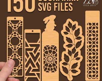 150 zakładek w formacie SVG wycinanych laserowo: wzory geometryczne, kwiatowe i zwierzęce (do pobrania w wersji cyfrowej)