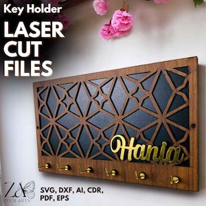 Laser Cut Dateien des rechteckigen Schlüsselhalters für Glowforge, CNC-Laserschneidmaschinen, SVG-Dateien, personalisierter Schlüsselhalter, Schlüsselhalter