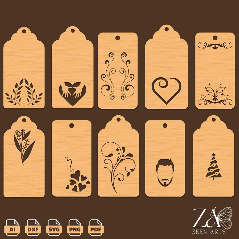100 Gift Tags SVG Laser Cut Files (digital Download) - Etsy
