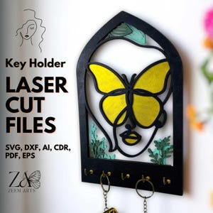 Arch Key Holder Laser Cut Files for Glowforge, CNC, Laser Cutting Machines, SVG Files Personalized Key Hanger, Boho Wall Mounted Key Holders