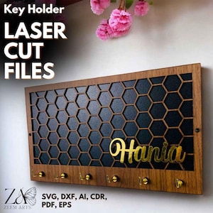 Laser Cut Dateien des rechteckigen Schlüsselhalters für Glowforge, CNC-Laserschneidmaschinen, SVG-Dateien, personalisierter Schlüsselhalter, Schlüsselhalter