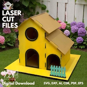 File di taglio laser per casette per uccelli e file SVG modello per macchine da taglio Glowforge, CNC, plasma e laser, mangiatoie per uccelli e casette per uccelli DXF