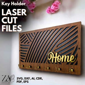 Laser Cut Dateien des rechteckigen Schlüsselhalters für Glowforge, CNC-Laserschneidmaschinen, SVG-Dateien, personalisierter Schlüsselhalter, Schlüsselhalter
