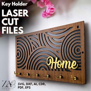 Laser Cut Dateien des rechteckigen Schlüsselhalters für Glowforge, CNC-Laserschneidmaschinen, SVG-Dateien, personalisierter Schlüsselhalter, Schlüsselhalter