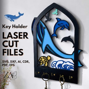 Arch Key Holder Laser Cut Files for Glowforge, CNC, Laser Cutting Machines, SVG Files Personalized Key Hanger, Boho Wall Mounted Key Holders