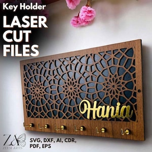 Laser Cut Dateien des rechteckigen Schlüsselhalters für Glowforge, CNC-Laserschneidmaschinen, SVG-Dateien, personalisierter Schlüsselhalter, Schlüsselhalter