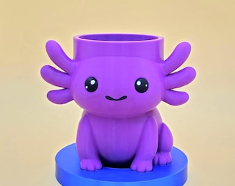 Niedlicher Axolotl-Topf mit Abfluss und Ständer | Für drinnen und draußen | Für Kakteen, Sukkulenten und andere Pflanzen