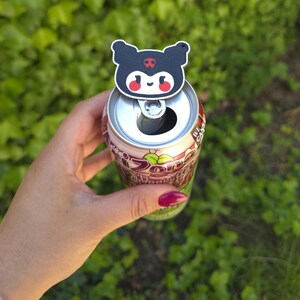 Kuromi Nail Saver Soda Can Opener — Sanrio Kawaii Soda Tab Puller, Cute Manicure Protector, Anime Gift for Her, Pop Tab Key Ring