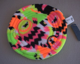 Flying Saucer Squeaker Toy in Neon Print