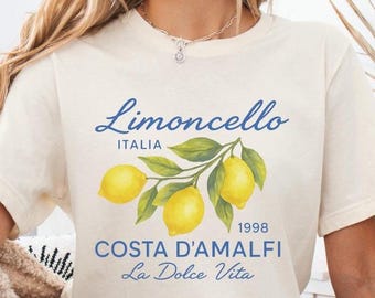Italian Lemon Shirt, Limoncello Amalfi Coast Bella Canvas Tee, Retro Summer Graphic T-Shirt