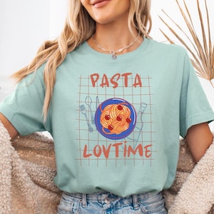 Retro Pasta Lover T-Shirt, Cute Foodie Graphic Tee, Funny Italian Food Shirt, Aesthetic Spaghetti T-Shirt, Gift for Food Lovers & Chefs