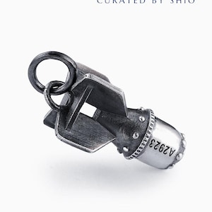 Miss Atom Pendant – Salute Chinese History, Handcrafted 925 Silver Atomic Bomb Charm, Industrial Style Jewelry, 36mm Bold Design