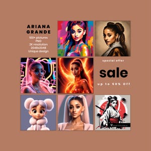 100+ Ariana Grande Designs | Digital PNG Files | 2K Resolution 2024x2024