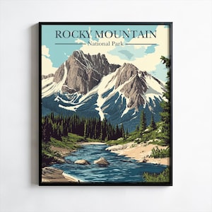 Rocky Mountain National Park Poster, Travel Wall Art, Landscape Print, Home Decor, Hiking Gift, Outdoorsy Gift, Wall Decor, Nature Art
